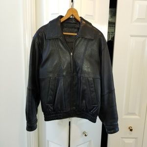 Men's Leather Bomber Jacket